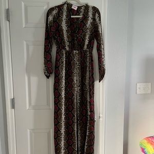 Buddy Love brown and pink snake print maxi